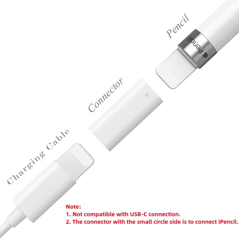COOYA Pencil Adapter Compatible with Apple Pencil 1st Gen Generation, 2-Pack iPencil Charger Connector for Lightning Charging Adapter for iPad Pro Air - Image 3